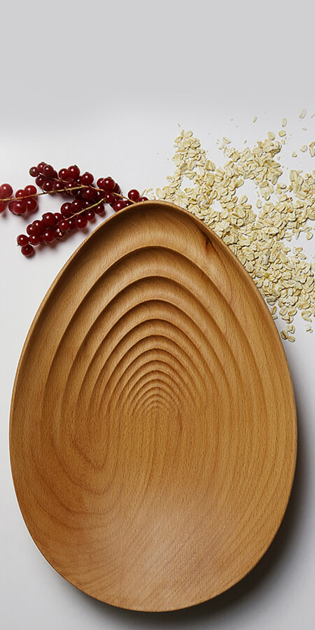 طبق خشب بيضاوي من روح الموج من خشب الزان ، صمع في الجو للاثاث